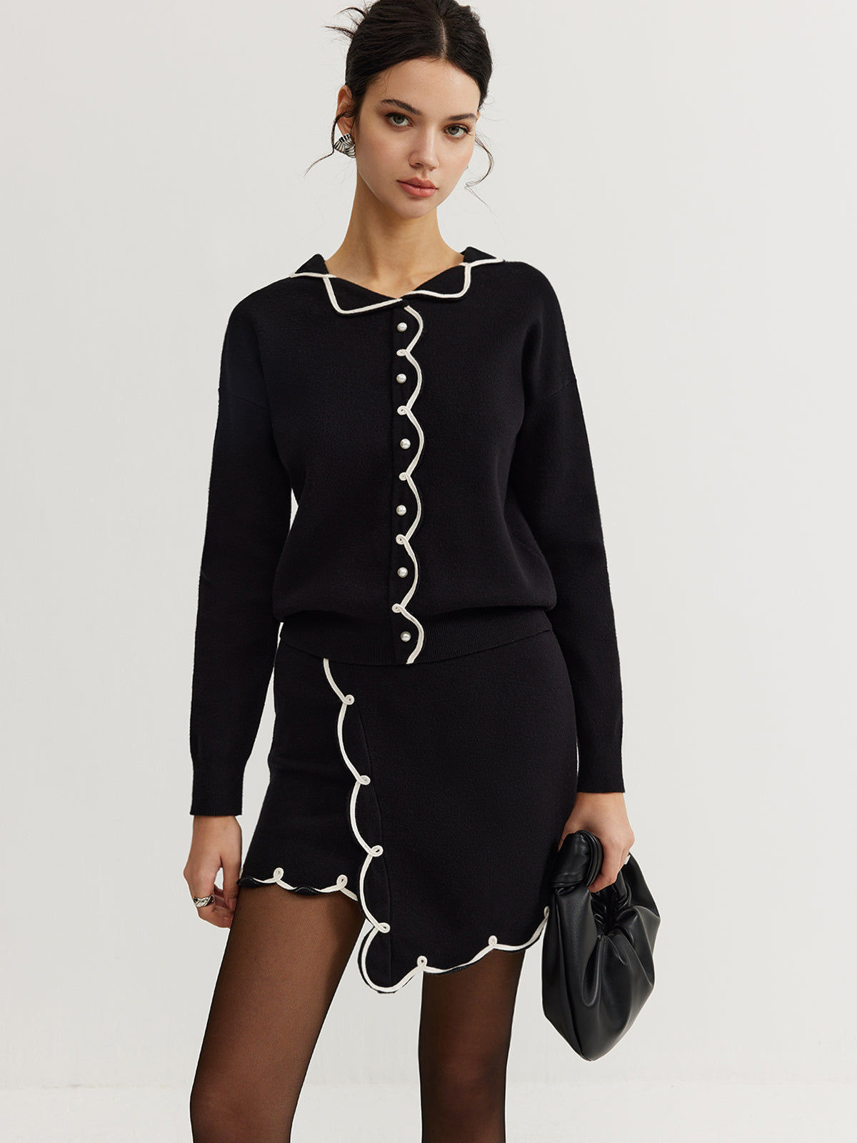 Leisure Contrast Trim Sweater Co-ord