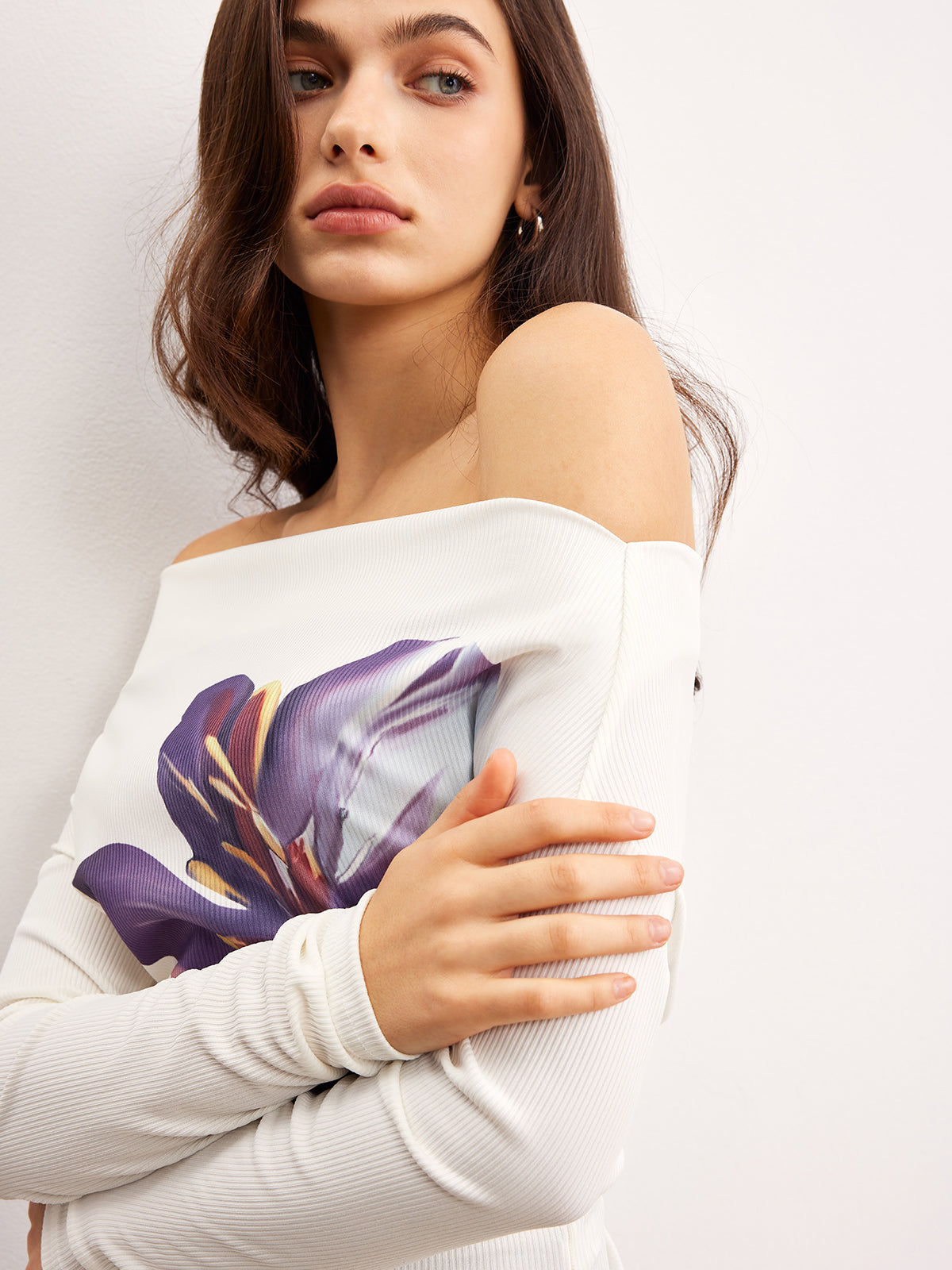 Asymmetrical Floral Printed Top