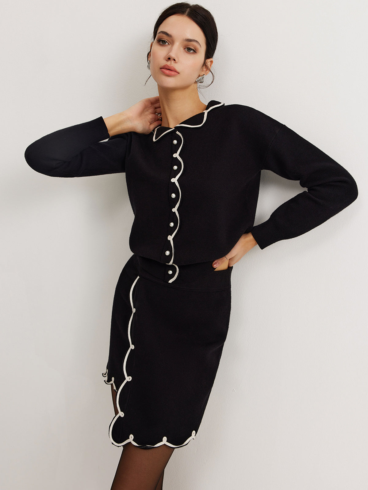 Leisure Contrast Trim Sweater Co-ord