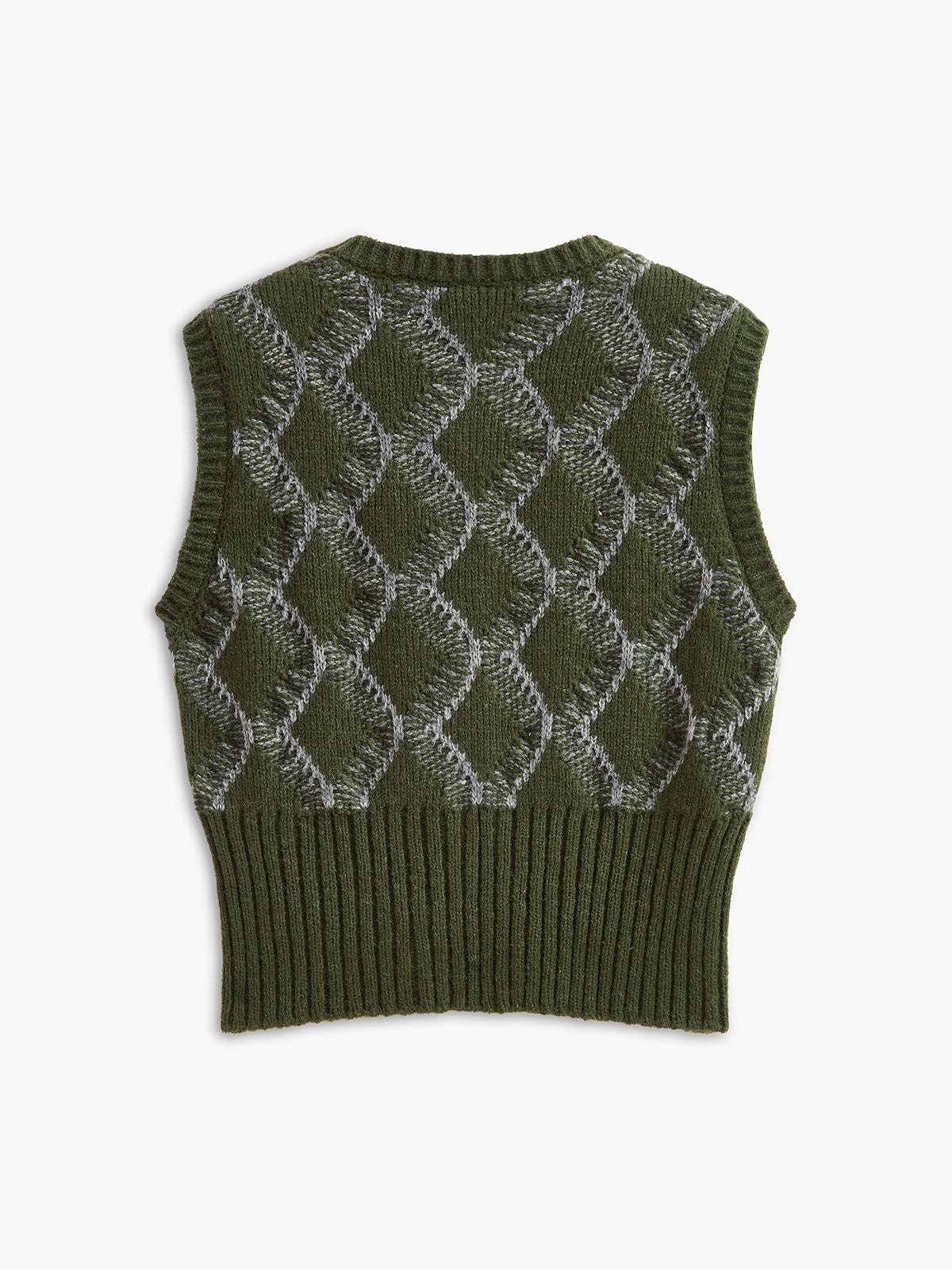 Retro Split Button Sweater Vest