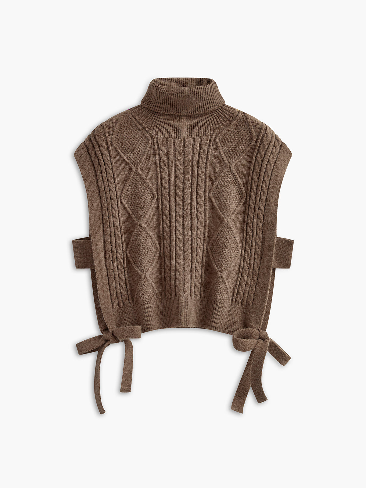 Turtleneck Knotted Sweater Vest