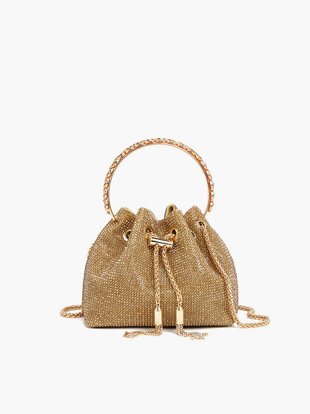 Rhinestone Drawstring Handbag