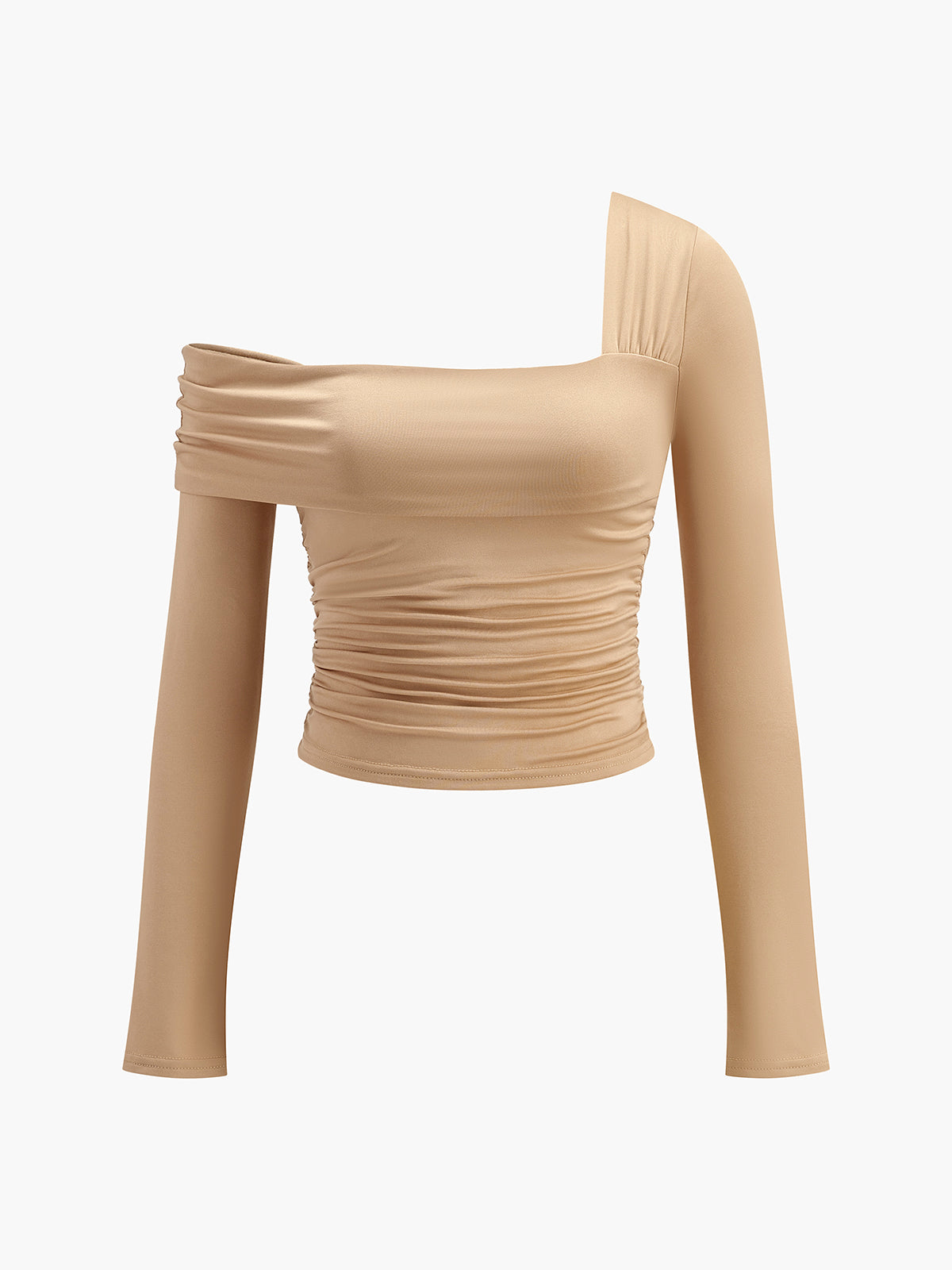 One Shoulder Pleated T-Shirt