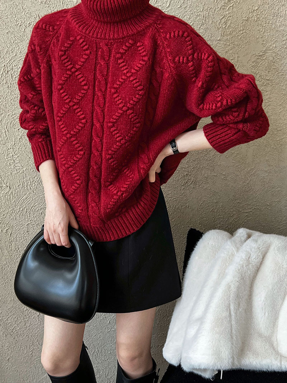 Casual Turtleneck Twist Sweater