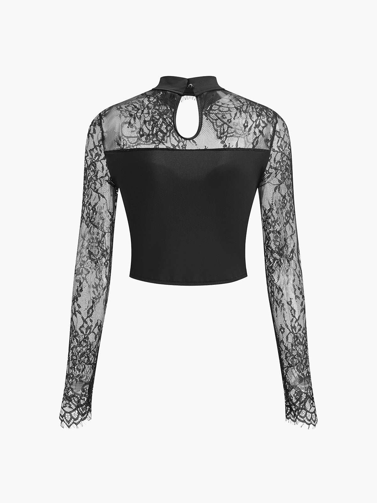 Cutout Lace Panel Corset Blouse