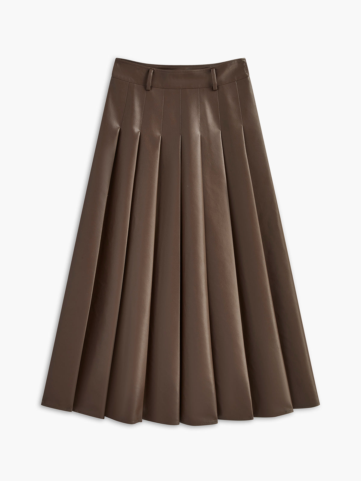 Retro Pleated PU Leather Skirt