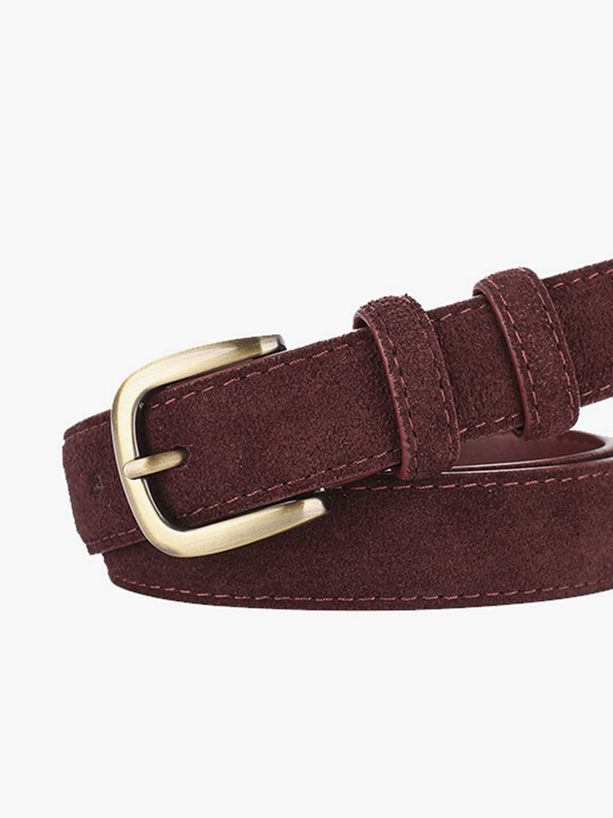 Suede Buckle Slim Belt