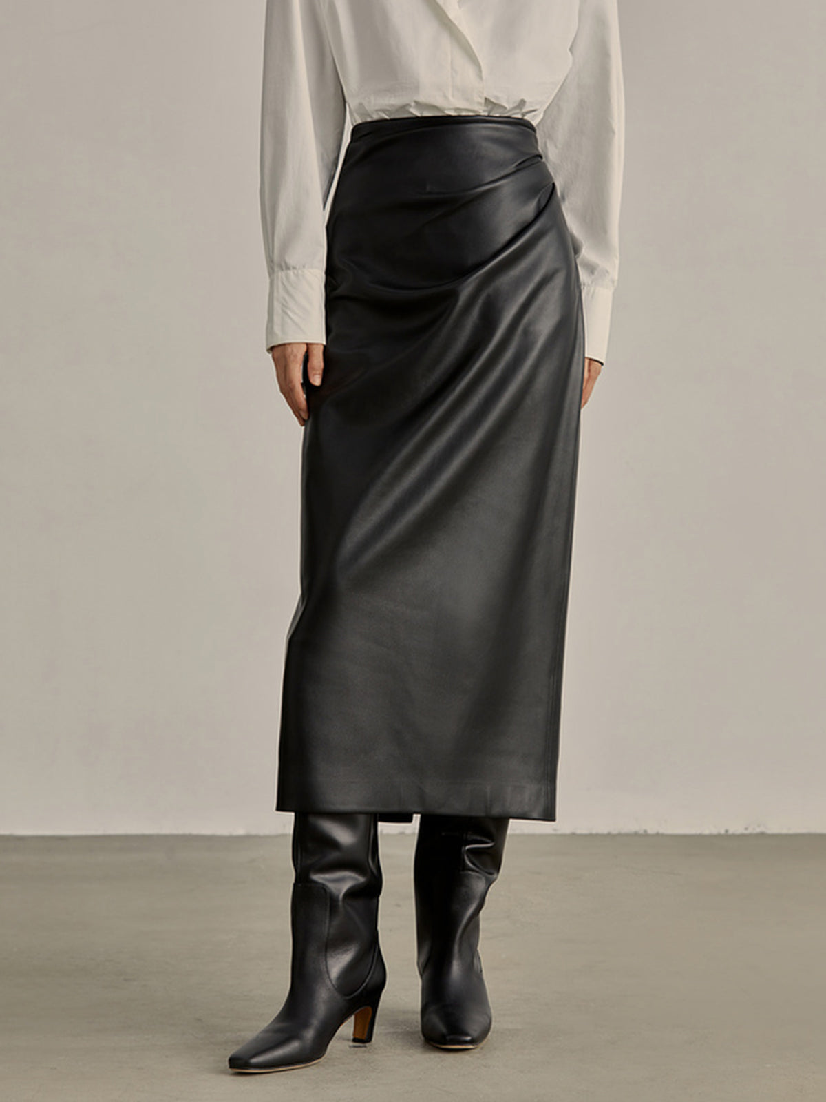 Minimalist PU Leather Skirt