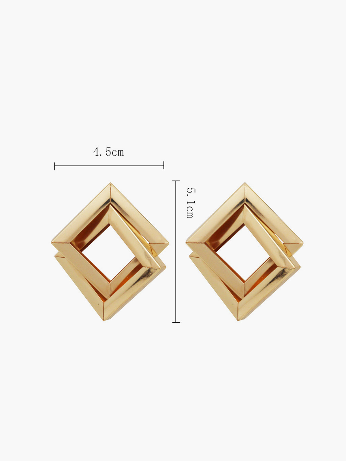 Metal Cross Rhombic  Earrings