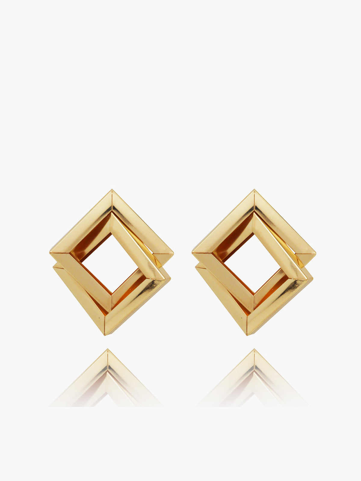 Metal Cross Rhombic  Earrings