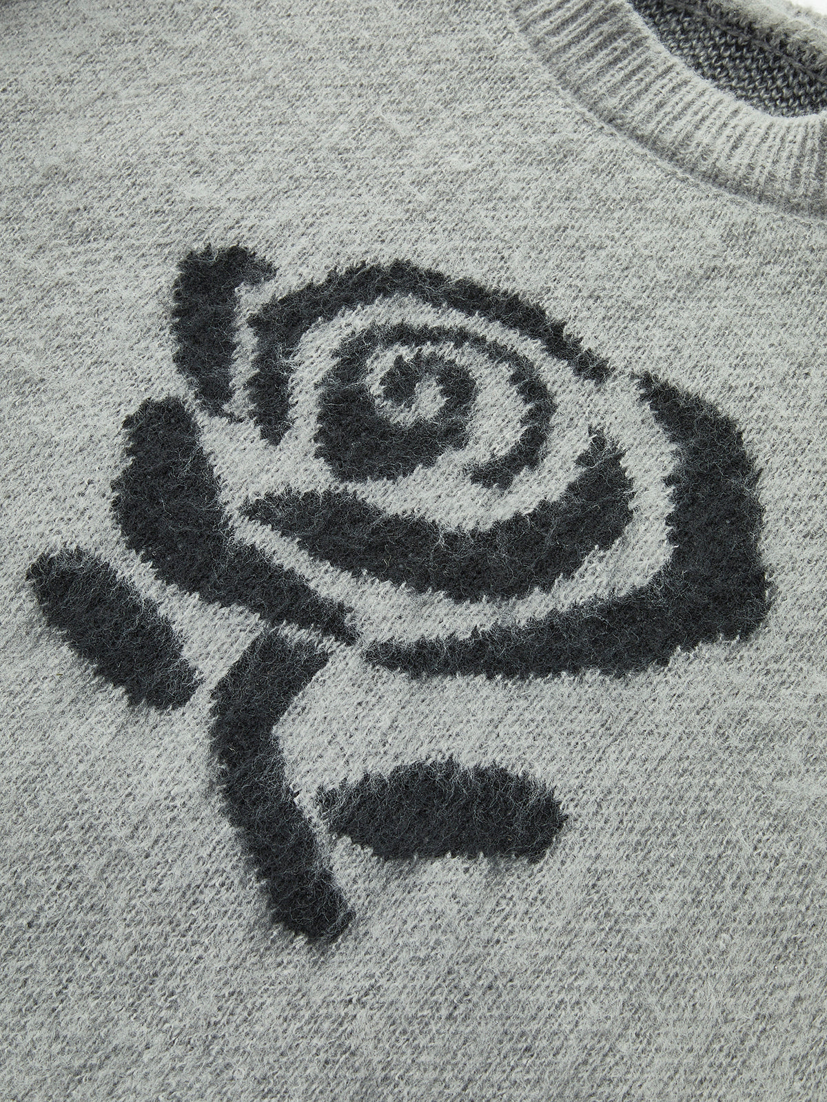 Rose Pattern Cozy Sweater