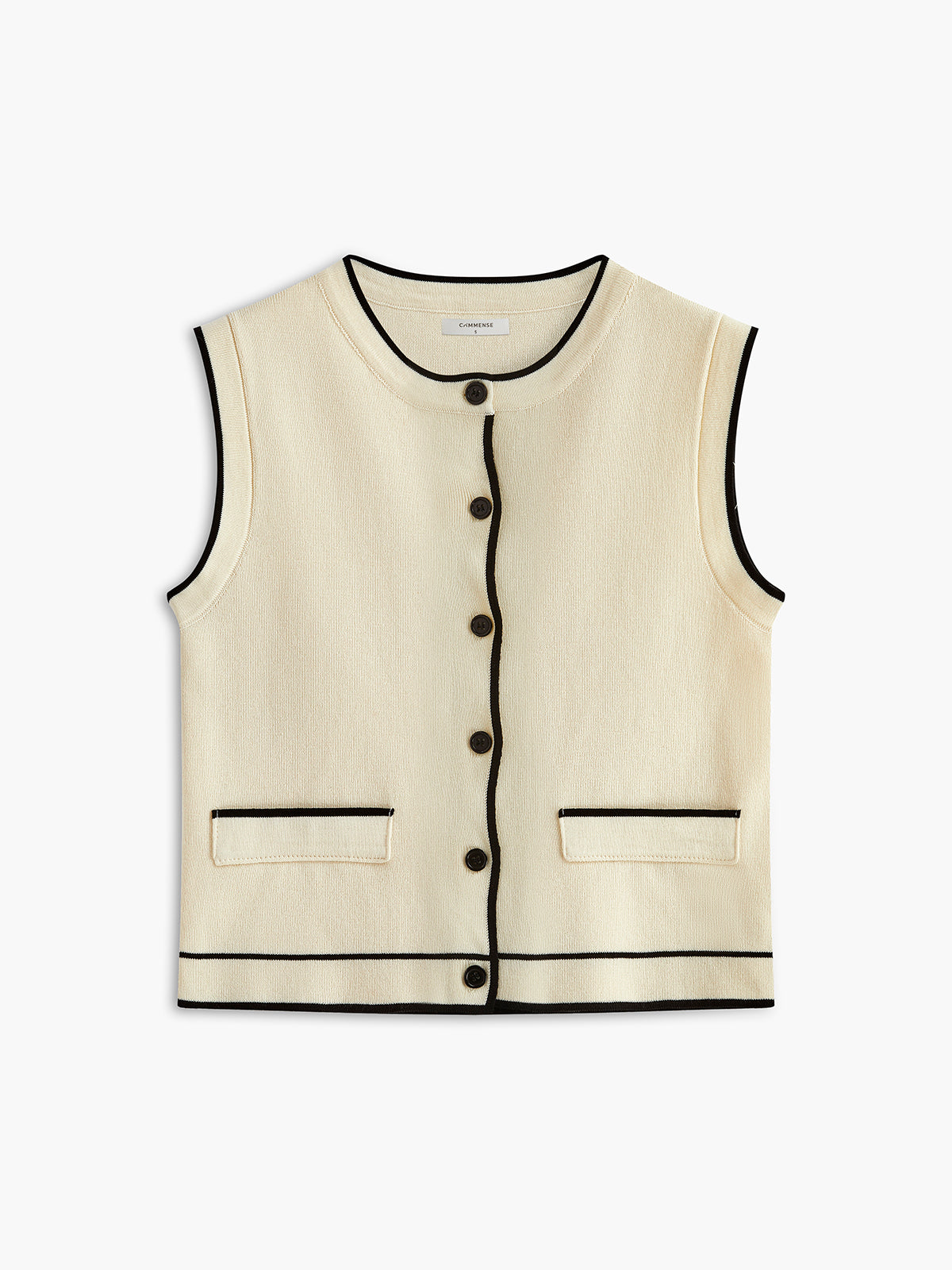 Casual Contrast Trim Sweater Vest