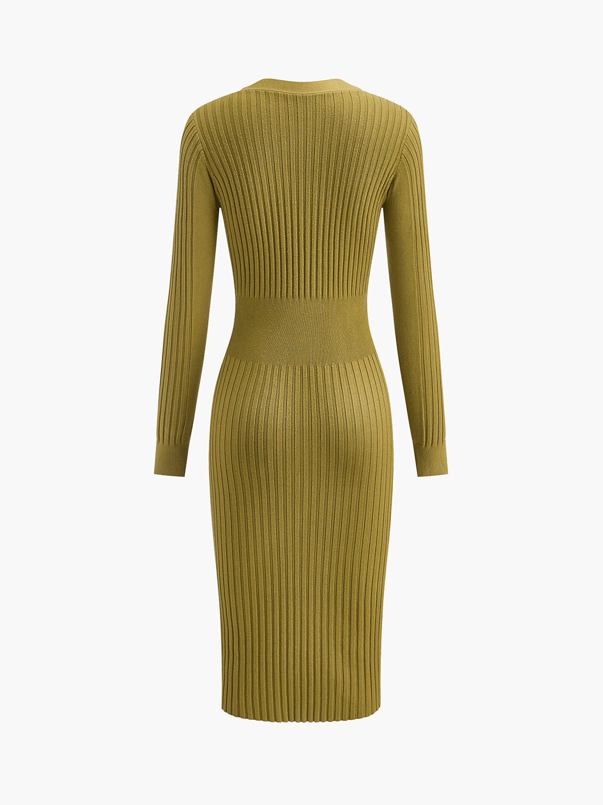 Ribbed Slim Sweater Midi Dress