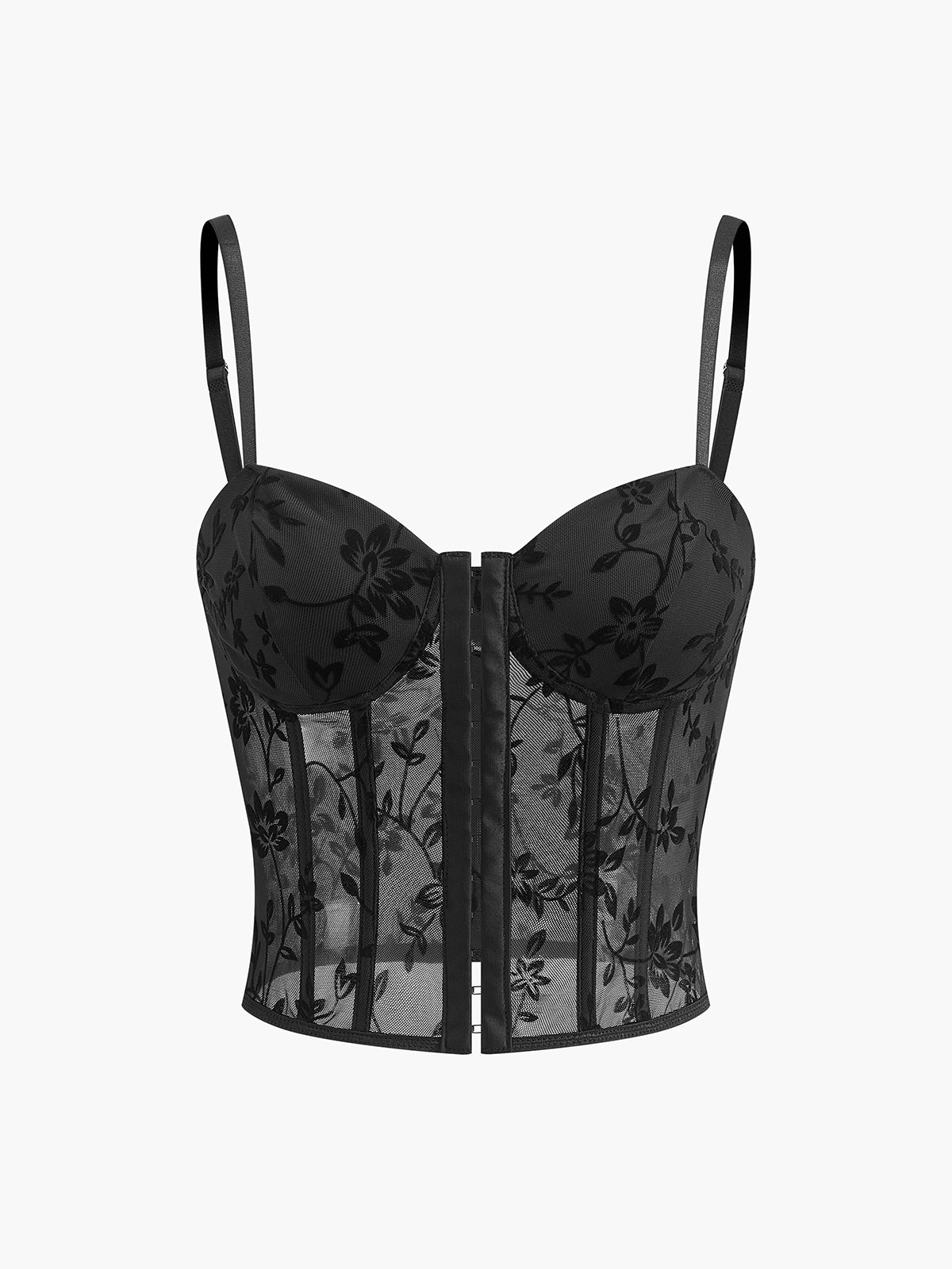 Floral Mesh Structured Corset