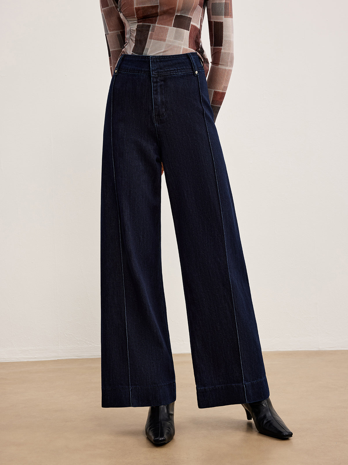 Plain Piping Denim Pants