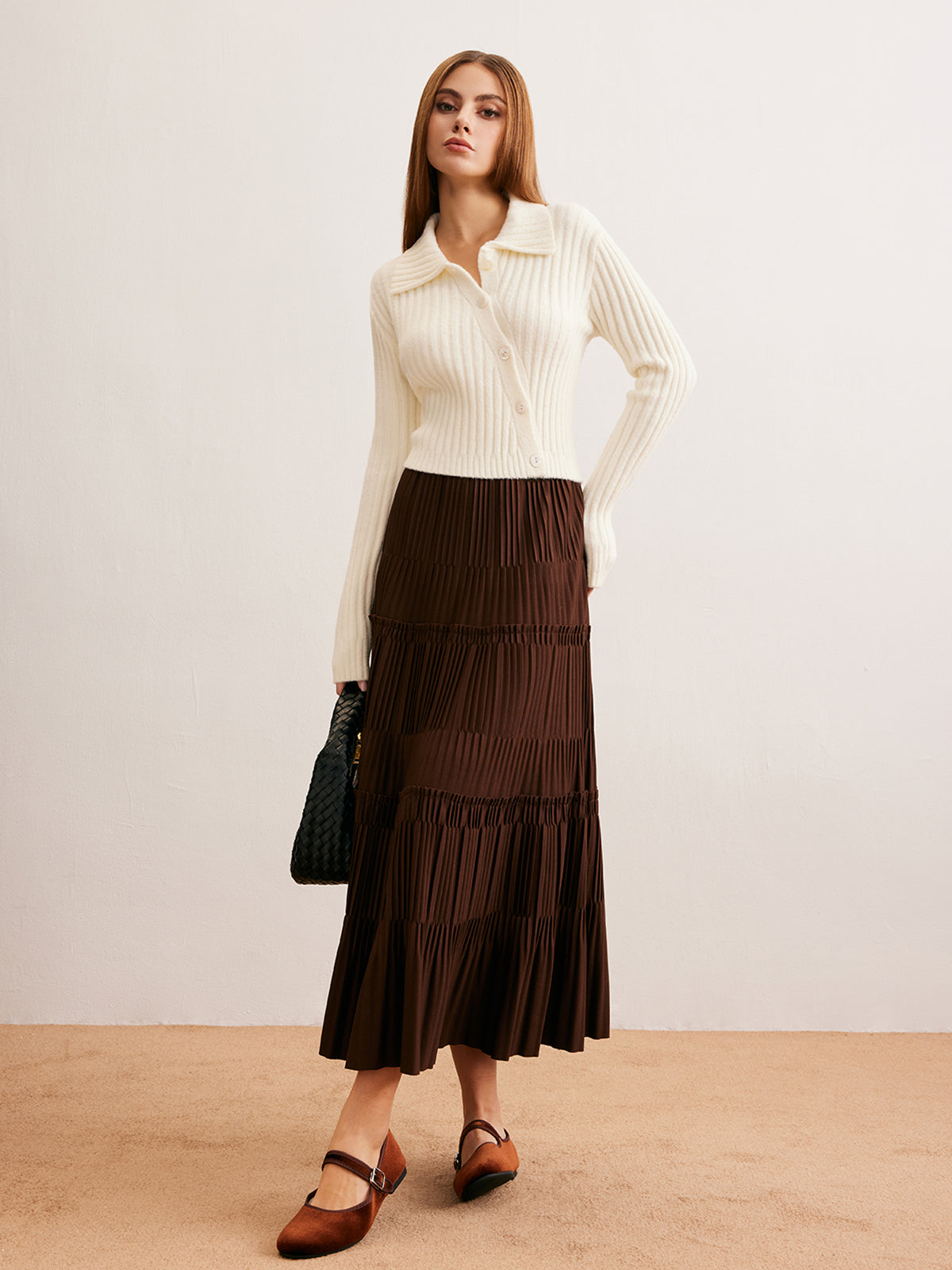 Lettuce Trim Pleated Skirt