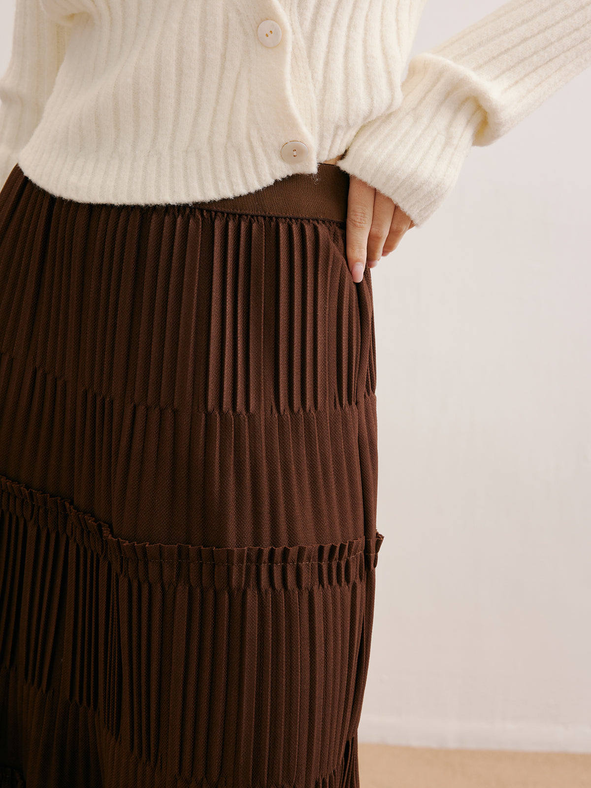 Lettuce Trim Pleated Skirt