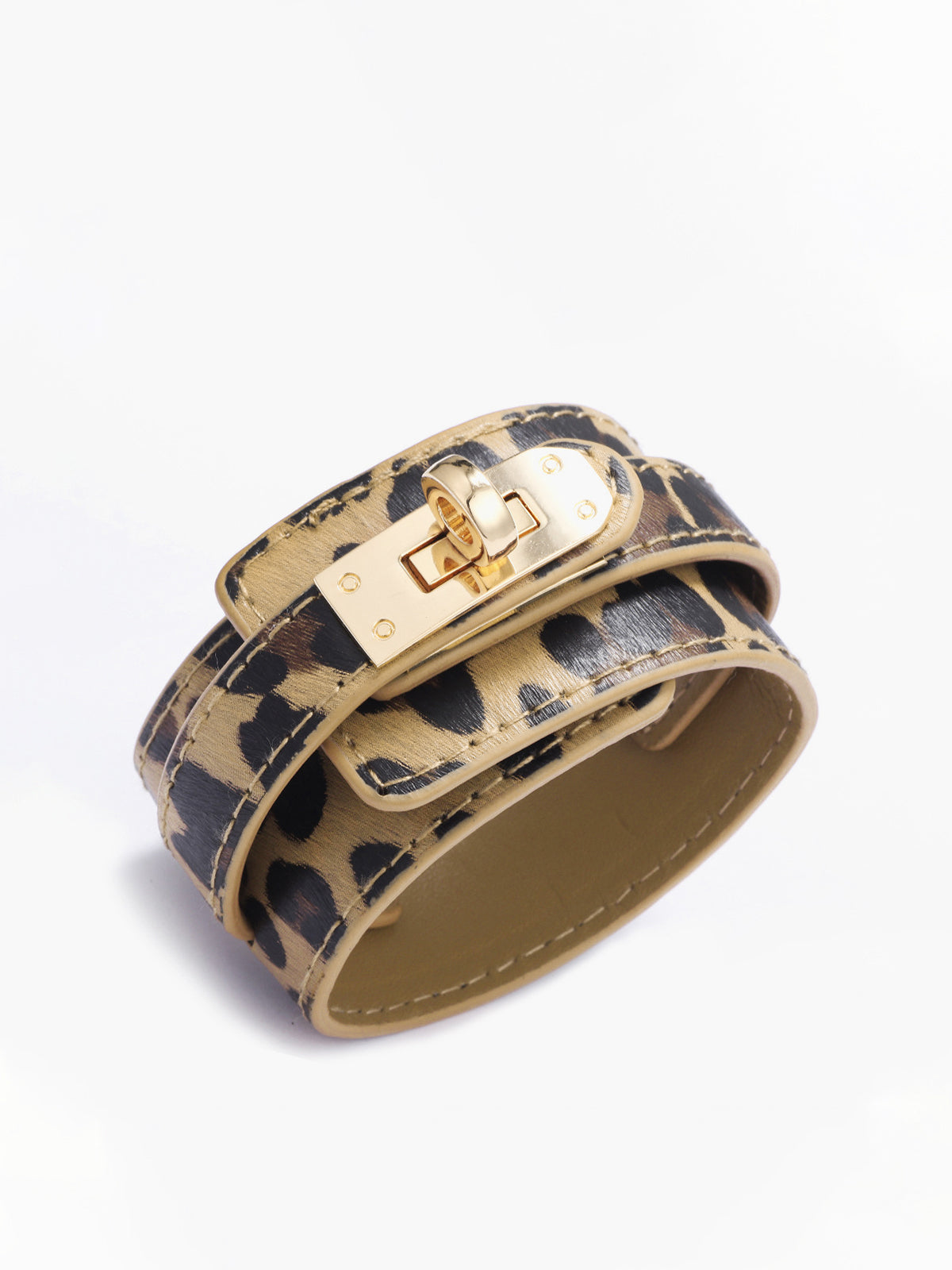 Leopard Print Leather Bracelet