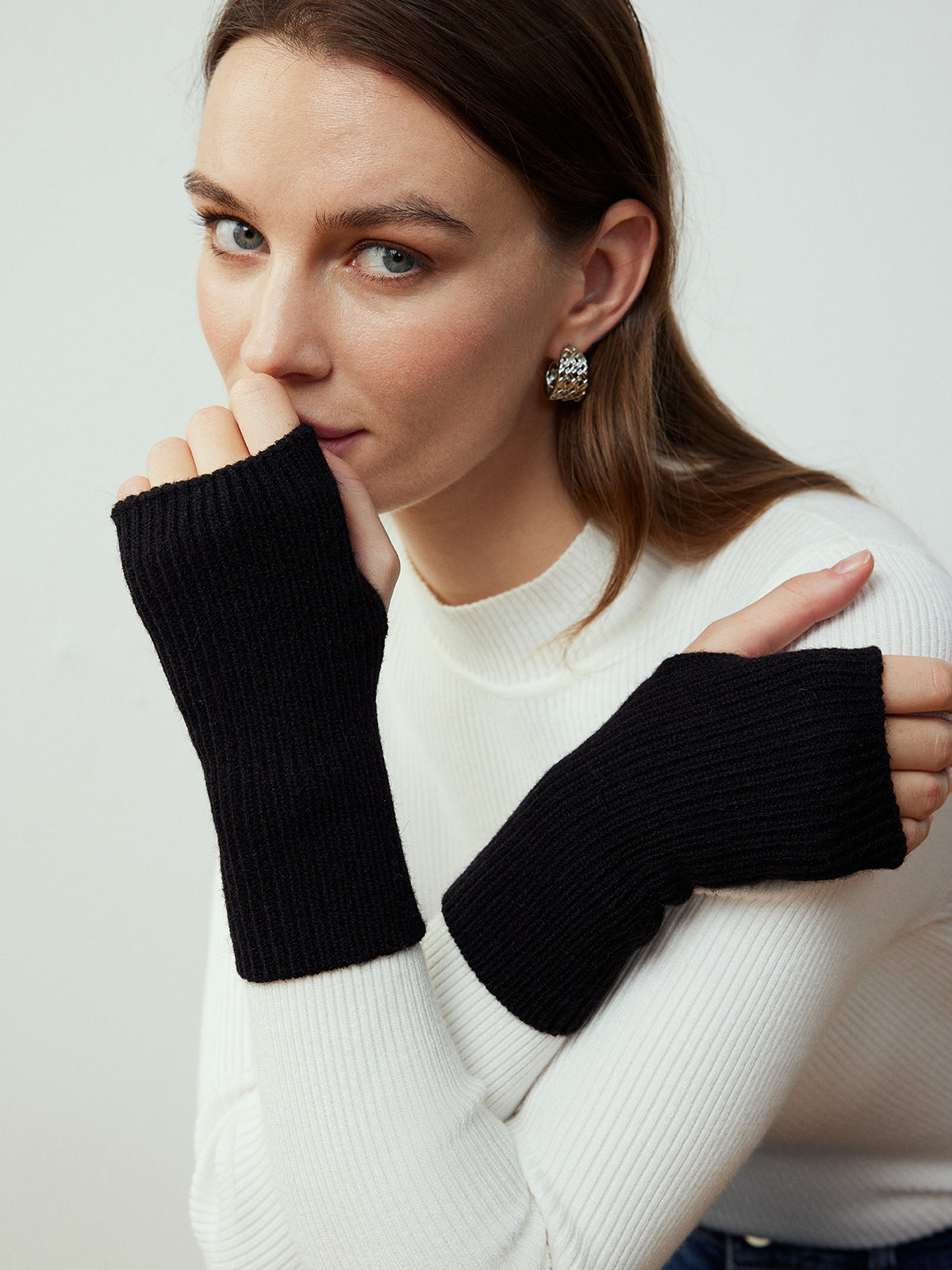 Half-Finger Knit Gloves