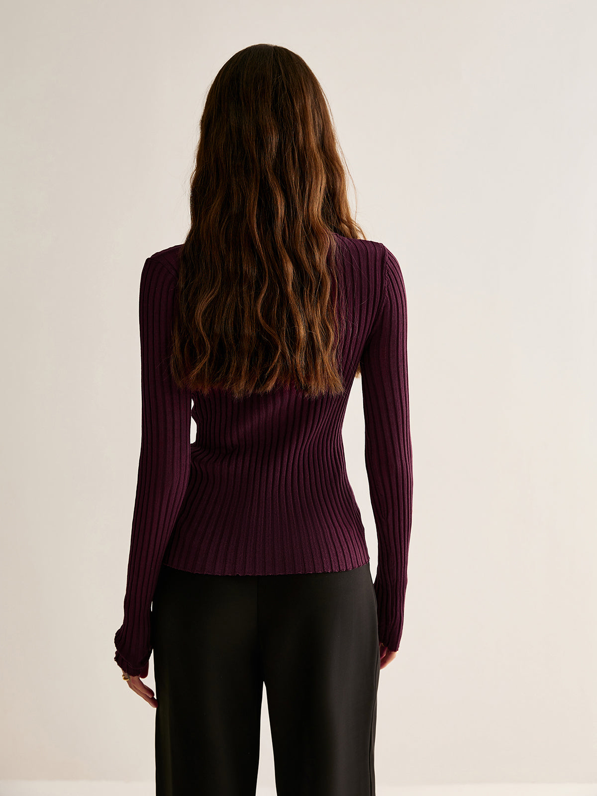 High Stretch Lapel Knit Top