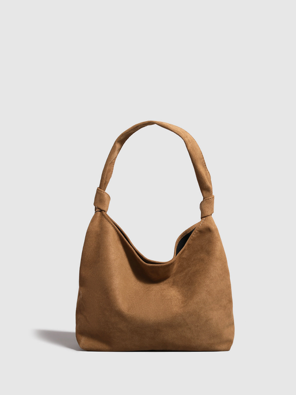 Knotted Suede Hobo Bag