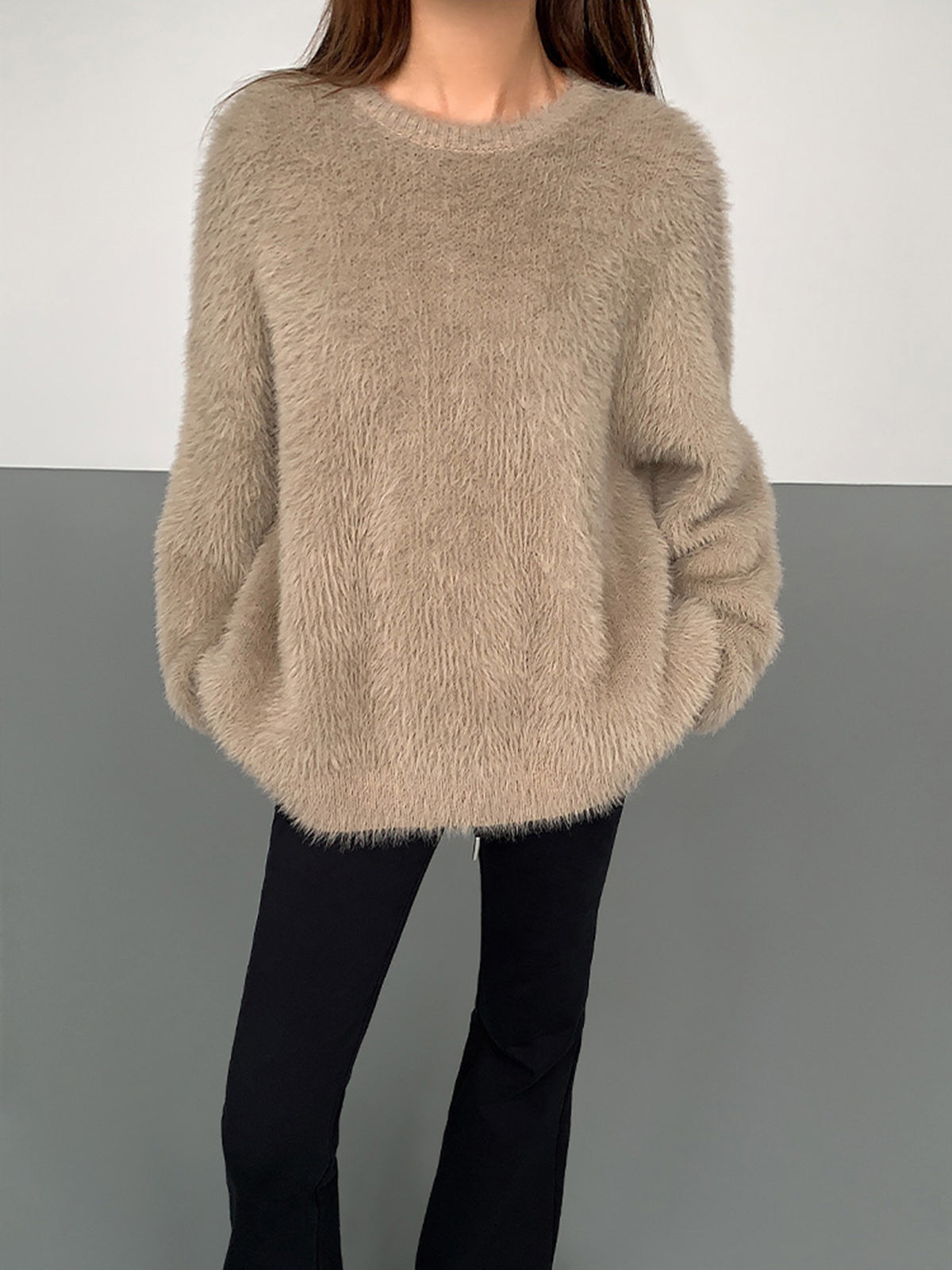 Minimalist Fuzzy Pullover Sweater