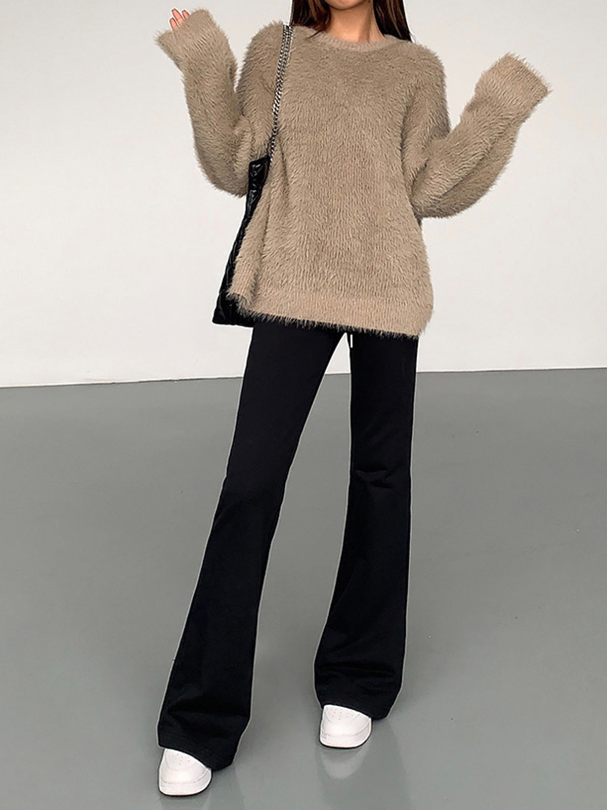 Minimalist Fuzzy Pullover Sweater