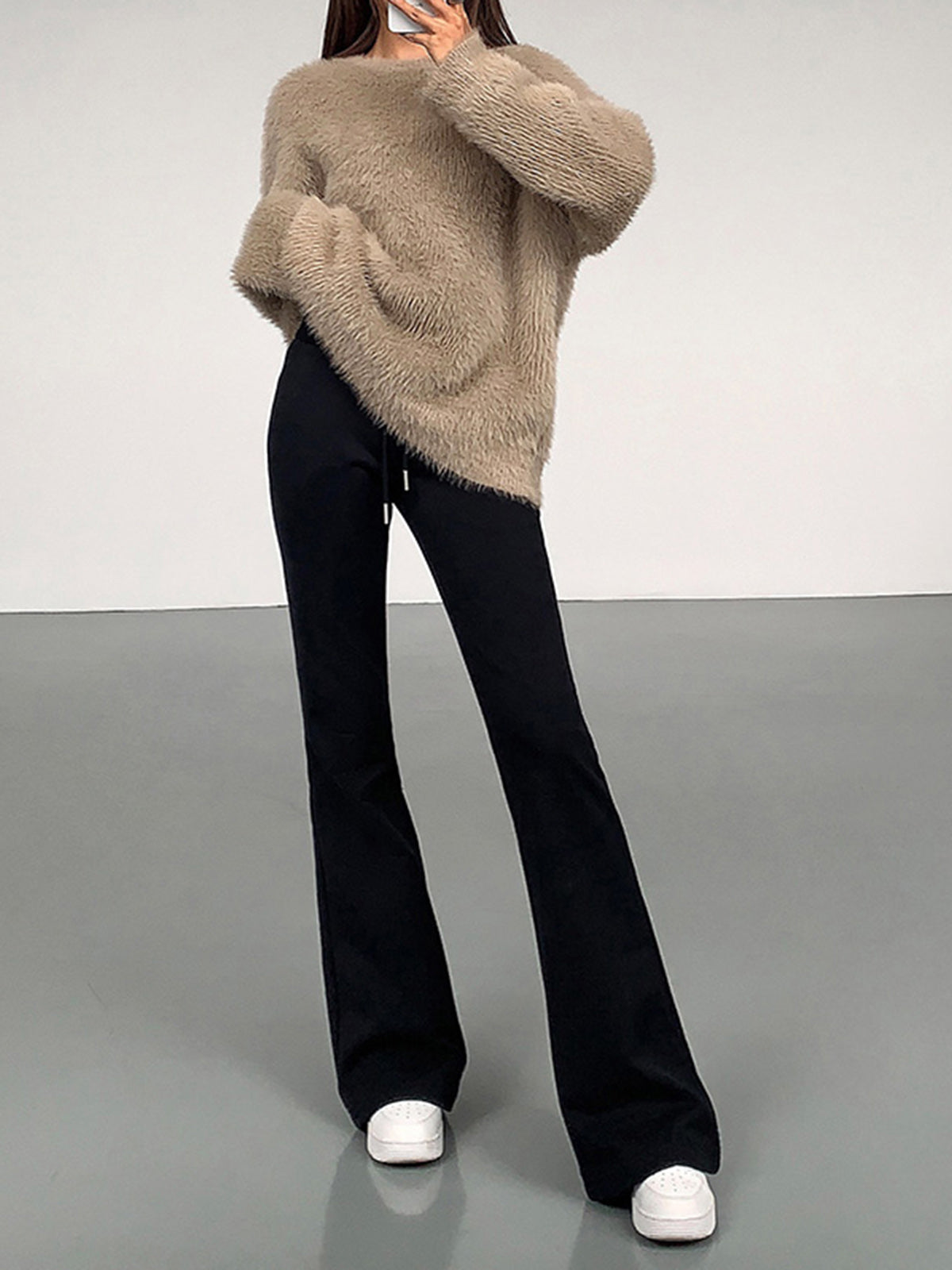 Minimalist Fuzzy Pullover Sweater