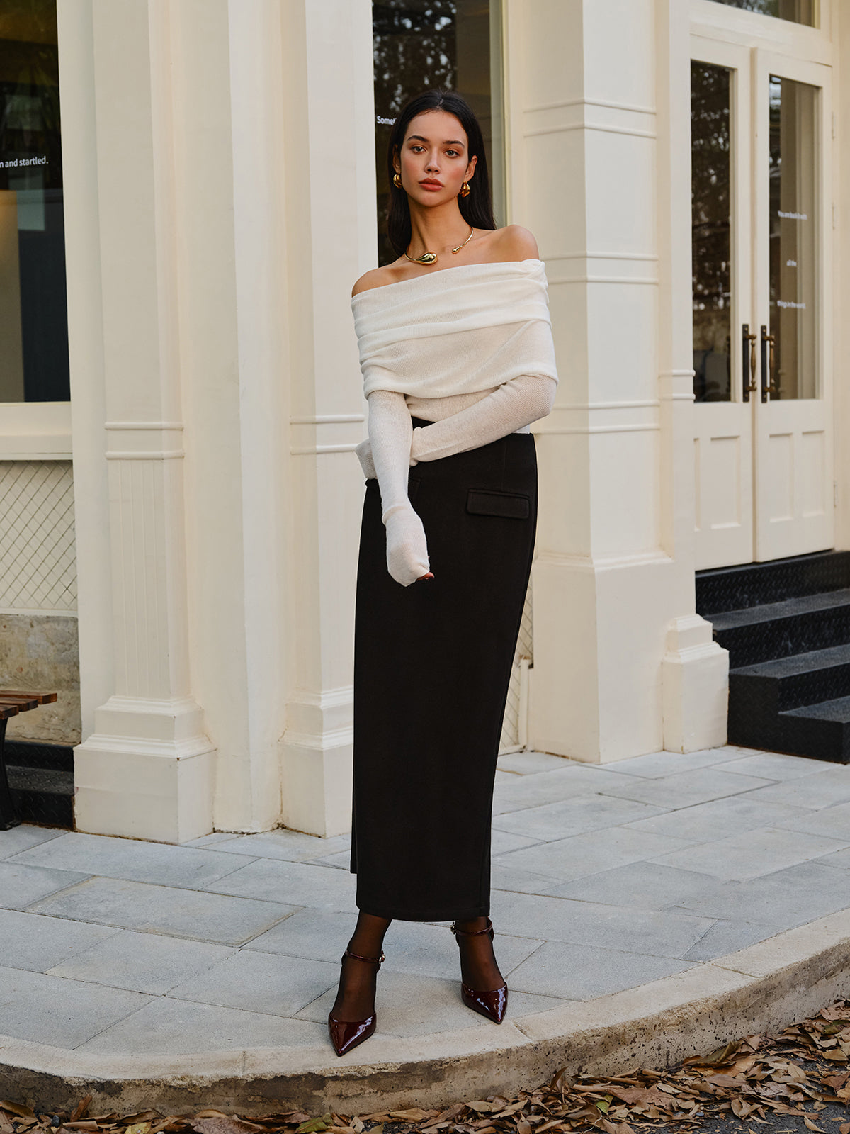 Plain A-Line Maxi Skirt