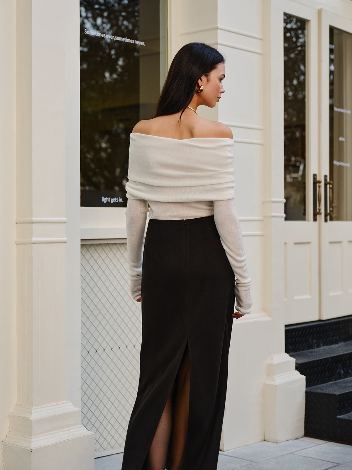 Plain A-Line Maxi Skirt