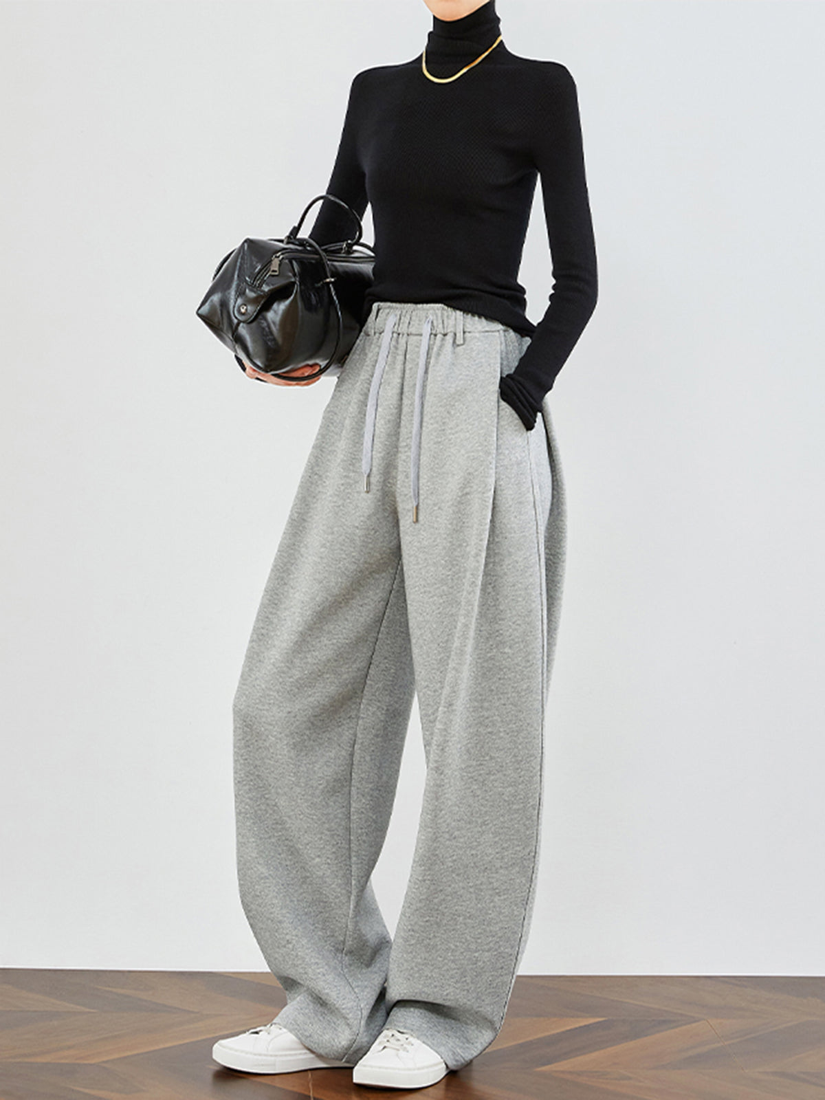 Drawstring Fleecing Athleisure Pants