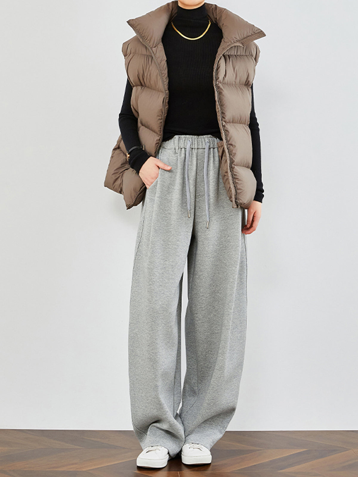 Drawstring Fleecing Athleisure Pants