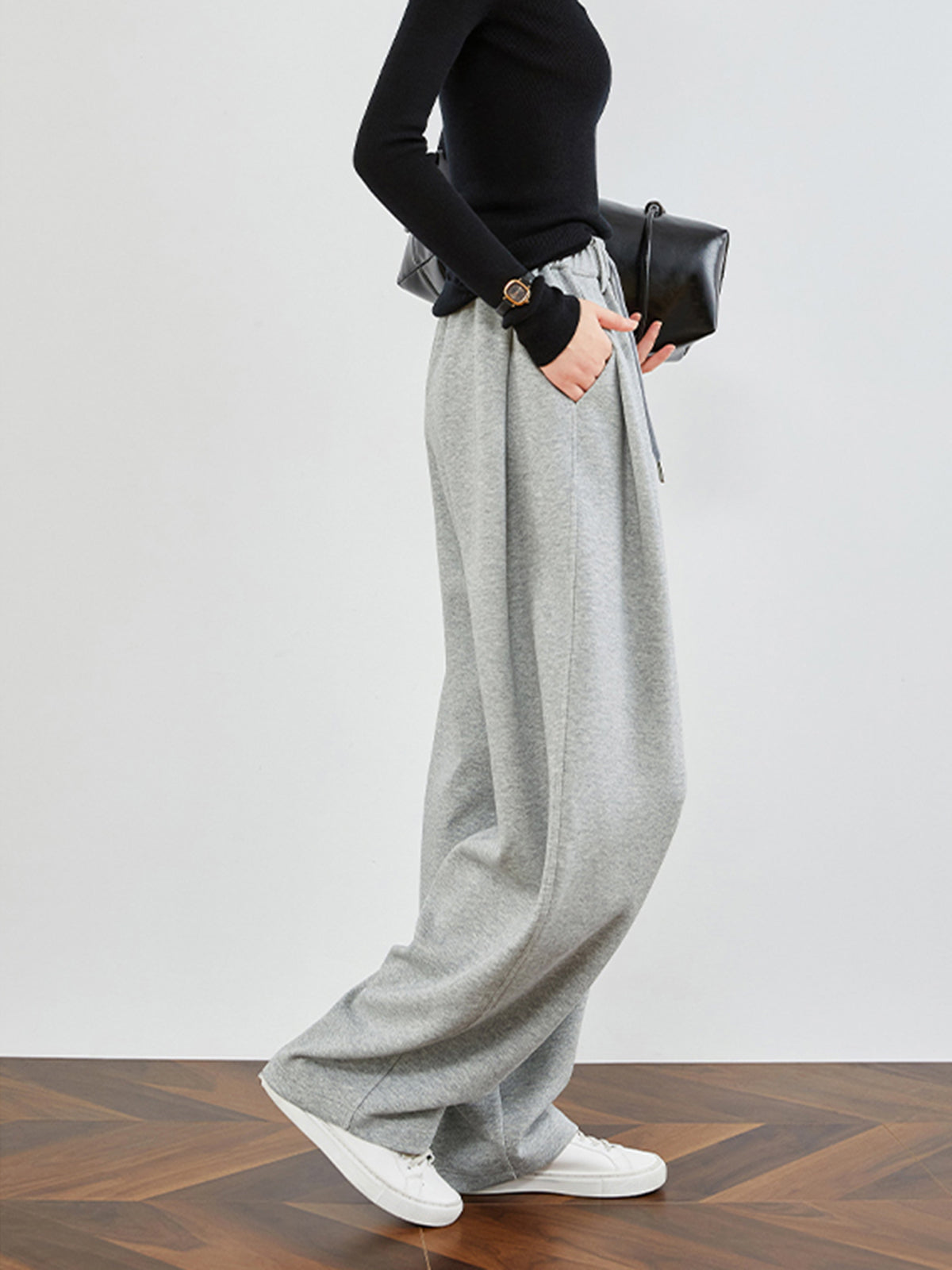 Drawstring Fleecing Athleisure Pants