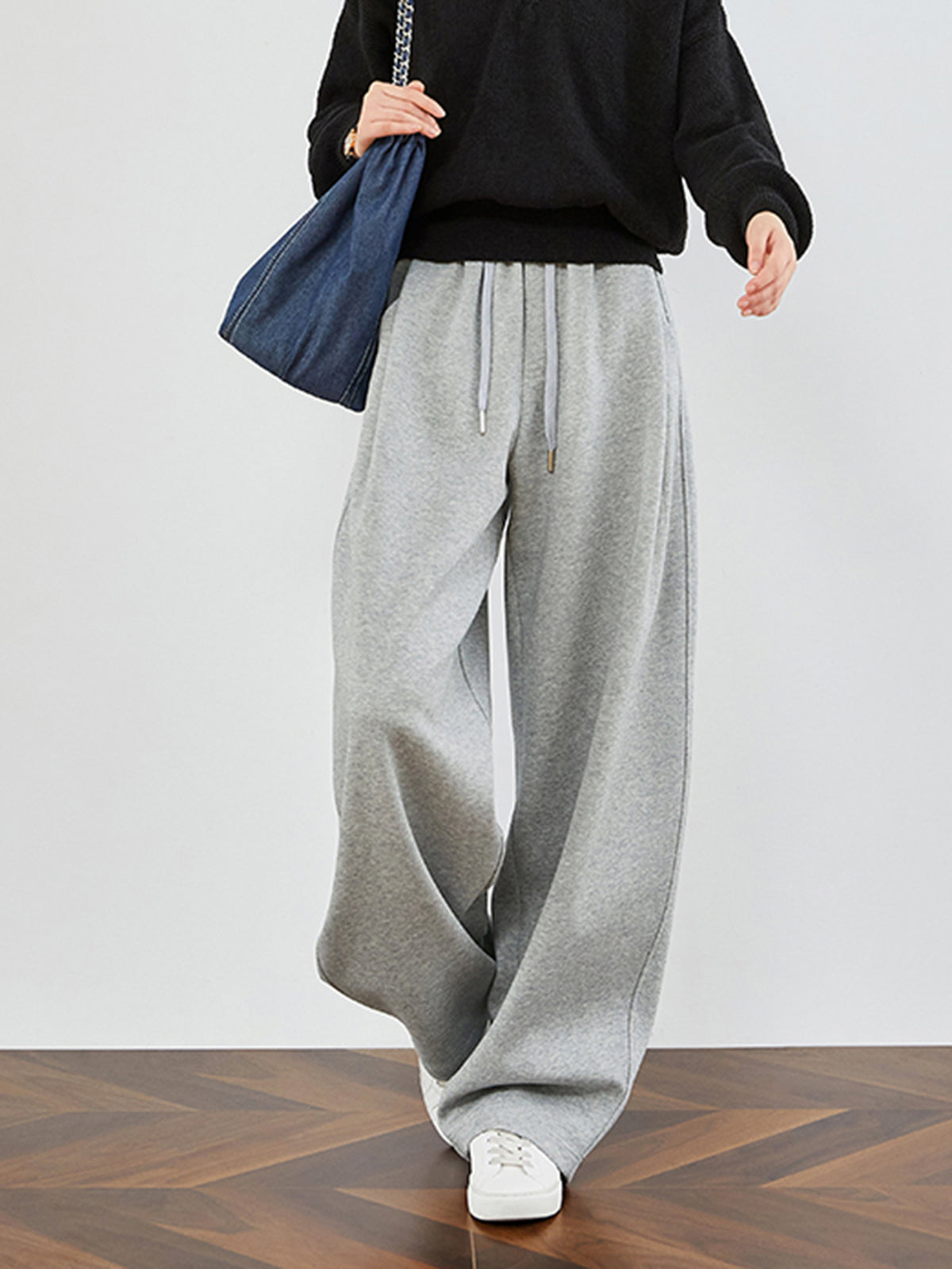 Drawstring Fleecing Athleisure Pants