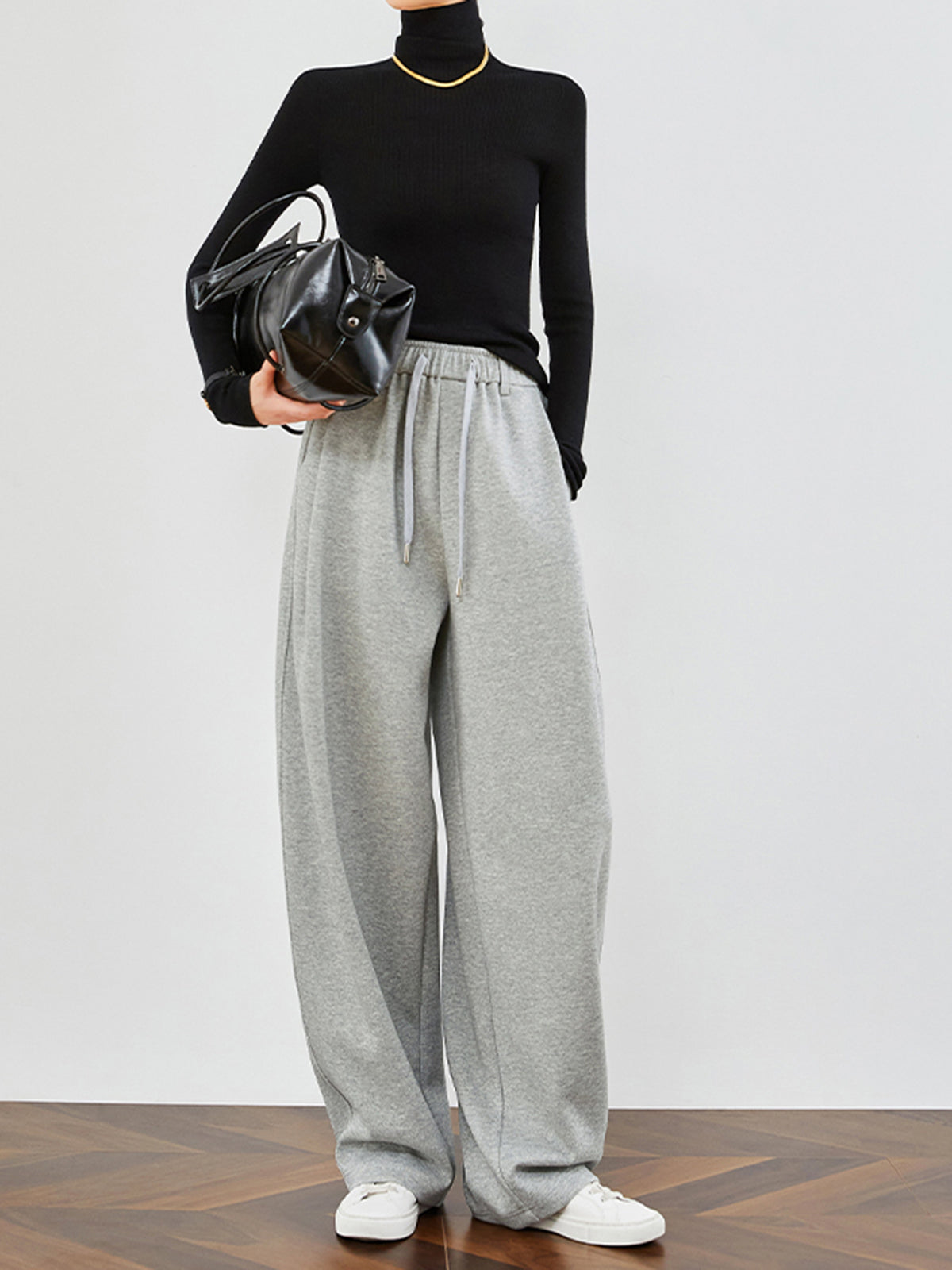 Drawstring Fleecing Athleisure Pants