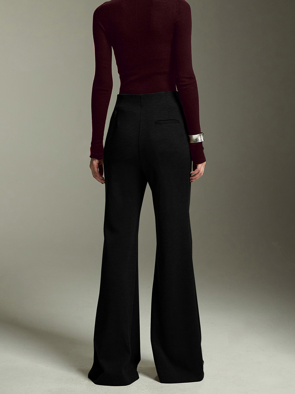 High-Waist Jersey Bootcut Pants