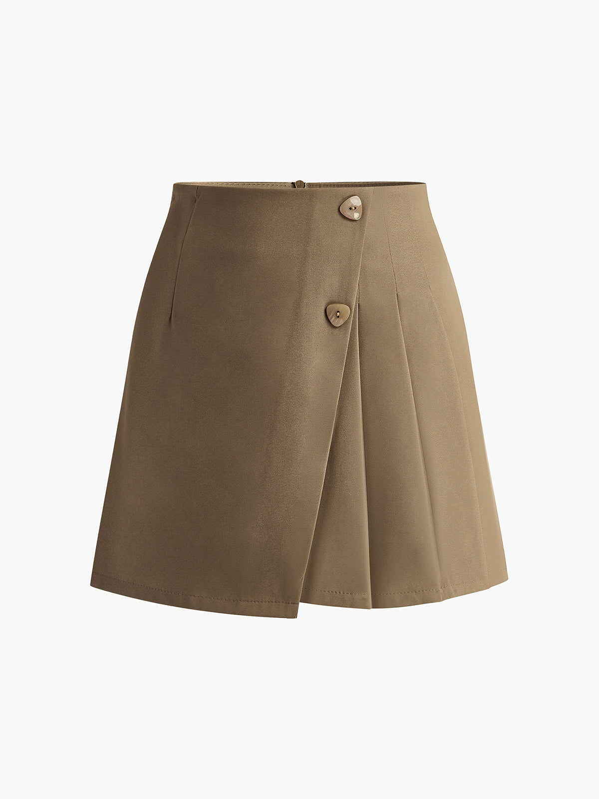 Back-Zipper Pleated Mini Skirt