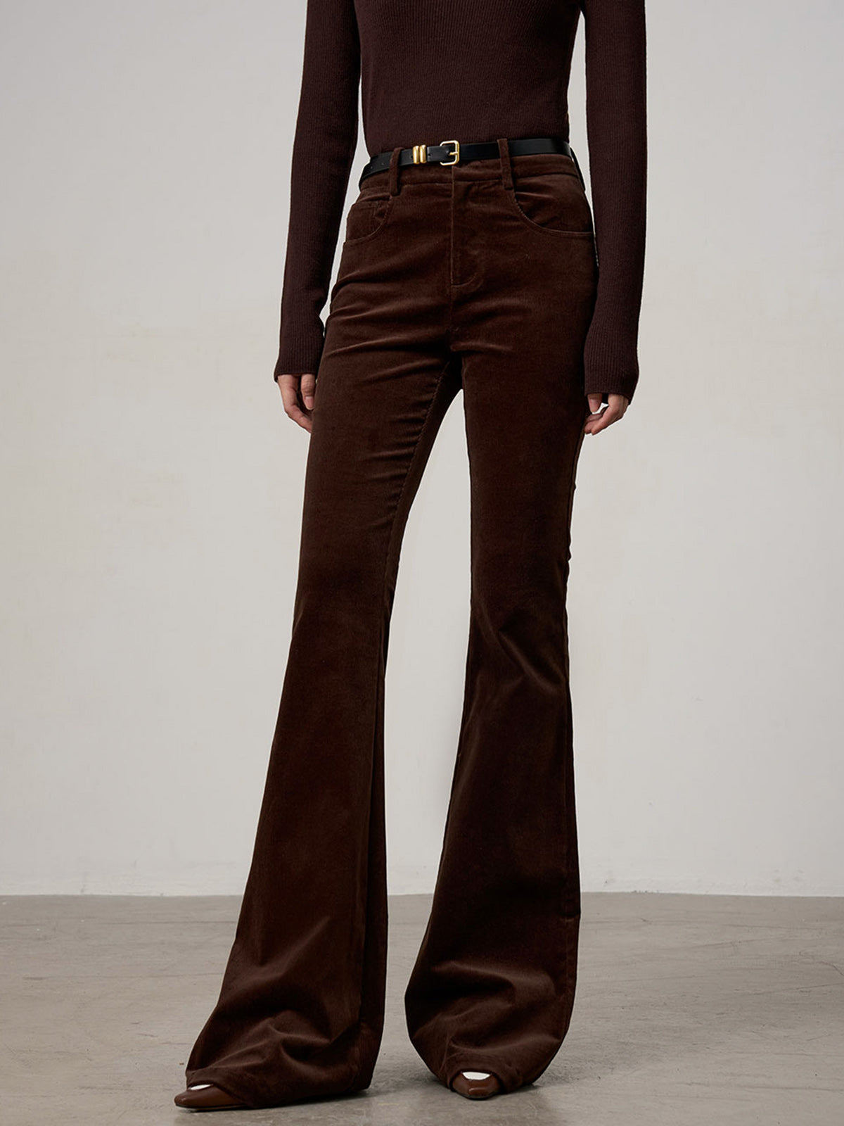 Corduroy Bootcut Pants Without Belt