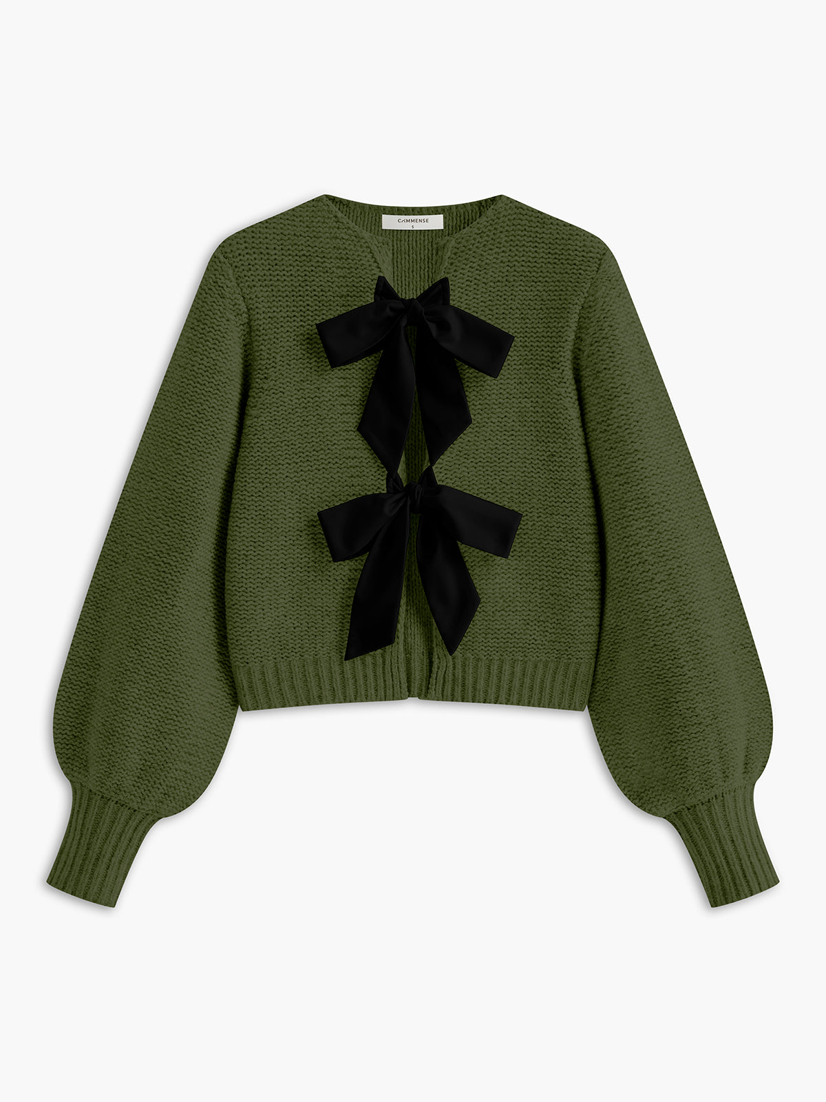 Crew Neck Bow Knit Top